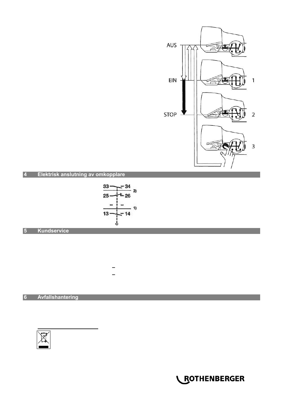 ROTHENBERGER Sicherheitsfußschalter User Manual | Page 45 / 84