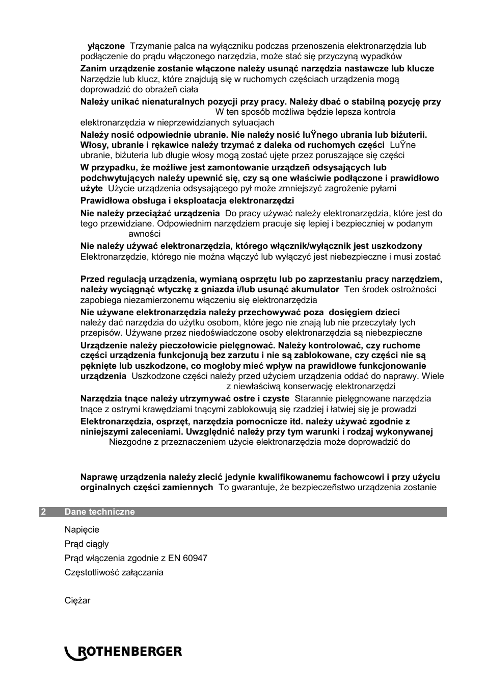ROTHENBERGER Sicherheitsfußschalter User Manual | Page 56 / 84
