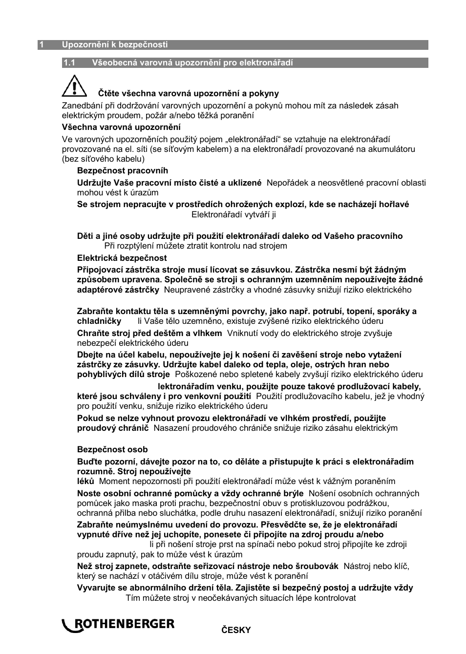 ROTHENBERGER Sicherheitsfußschalter User Manual | Page 60 / 84