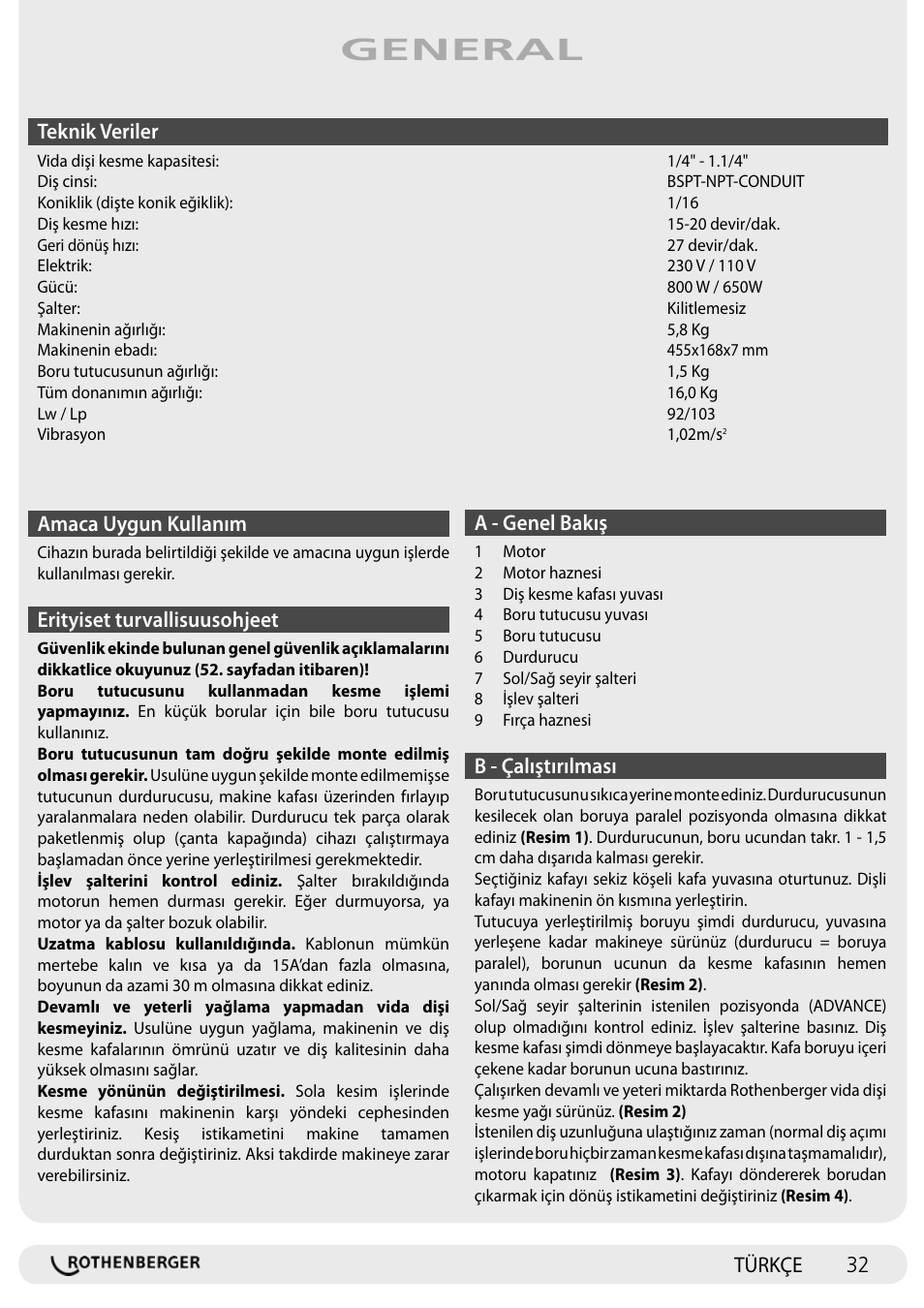 General | ROTHENBERGER SUPERTRONIC 1250 User Manual | Page 32 / 72