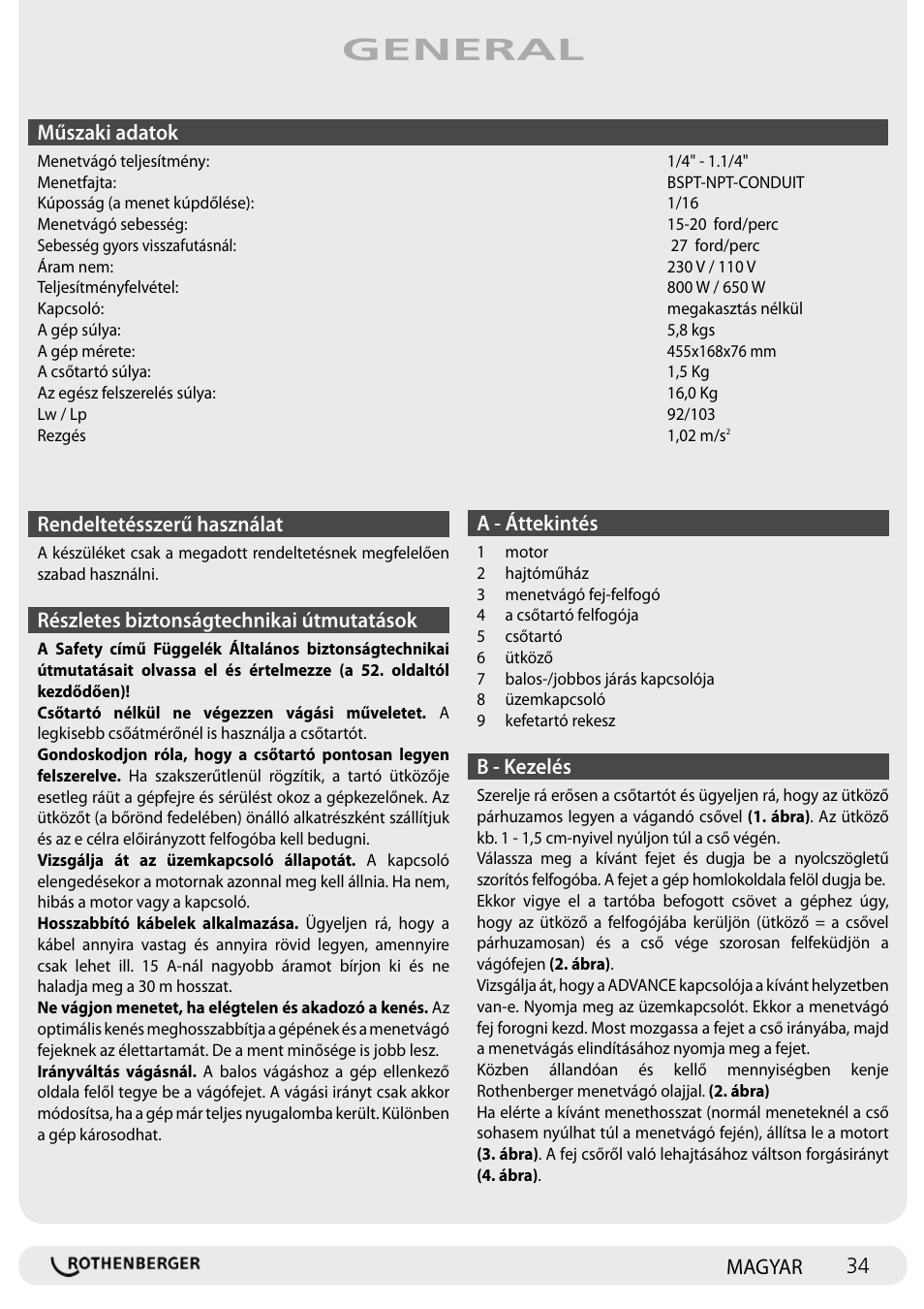 General | ROTHENBERGER SUPERTRONIC 1250 User Manual | Page 34 / 72