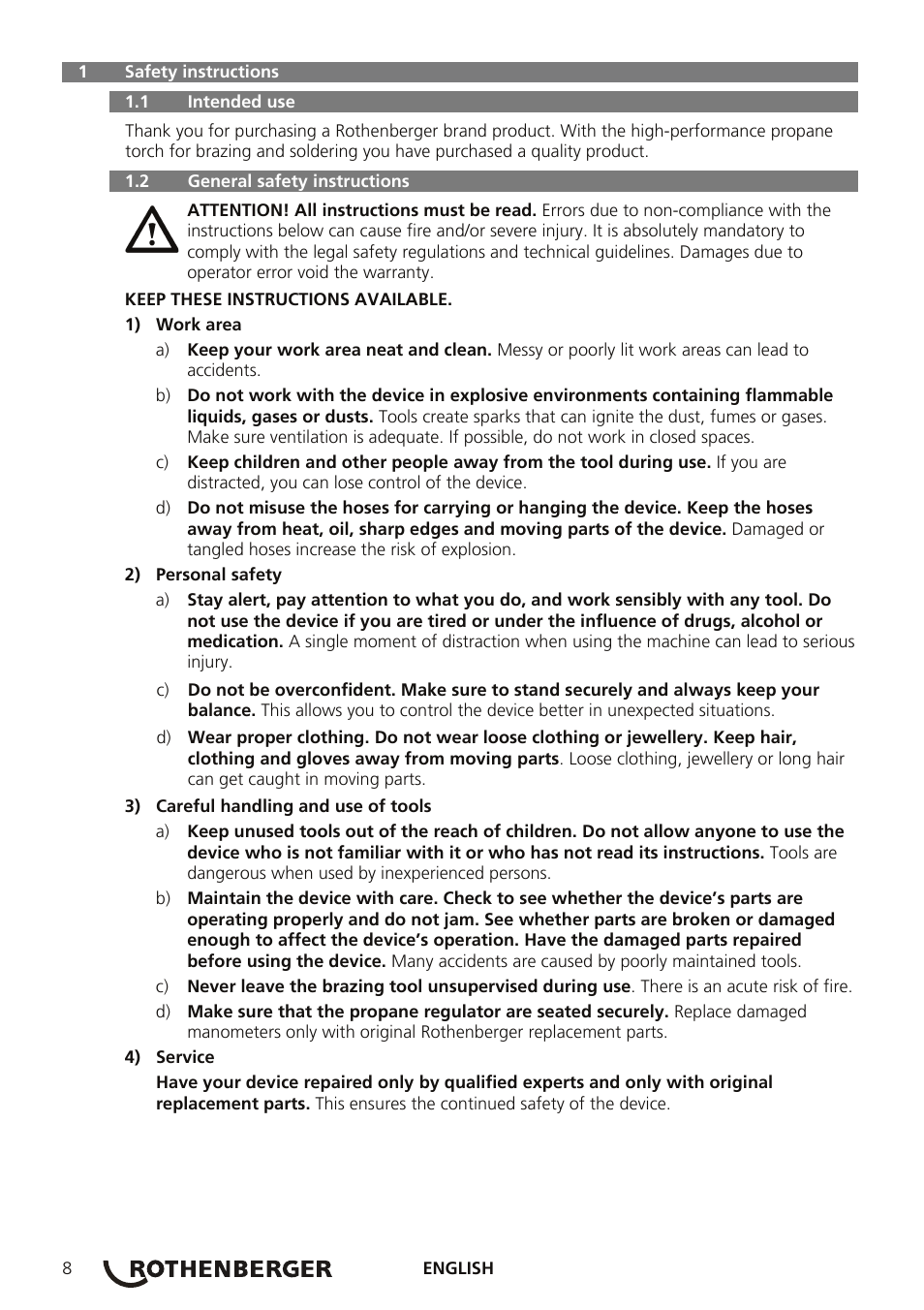 ROTHENBERGER TURBOPROP User Manual | Page 12 / 96