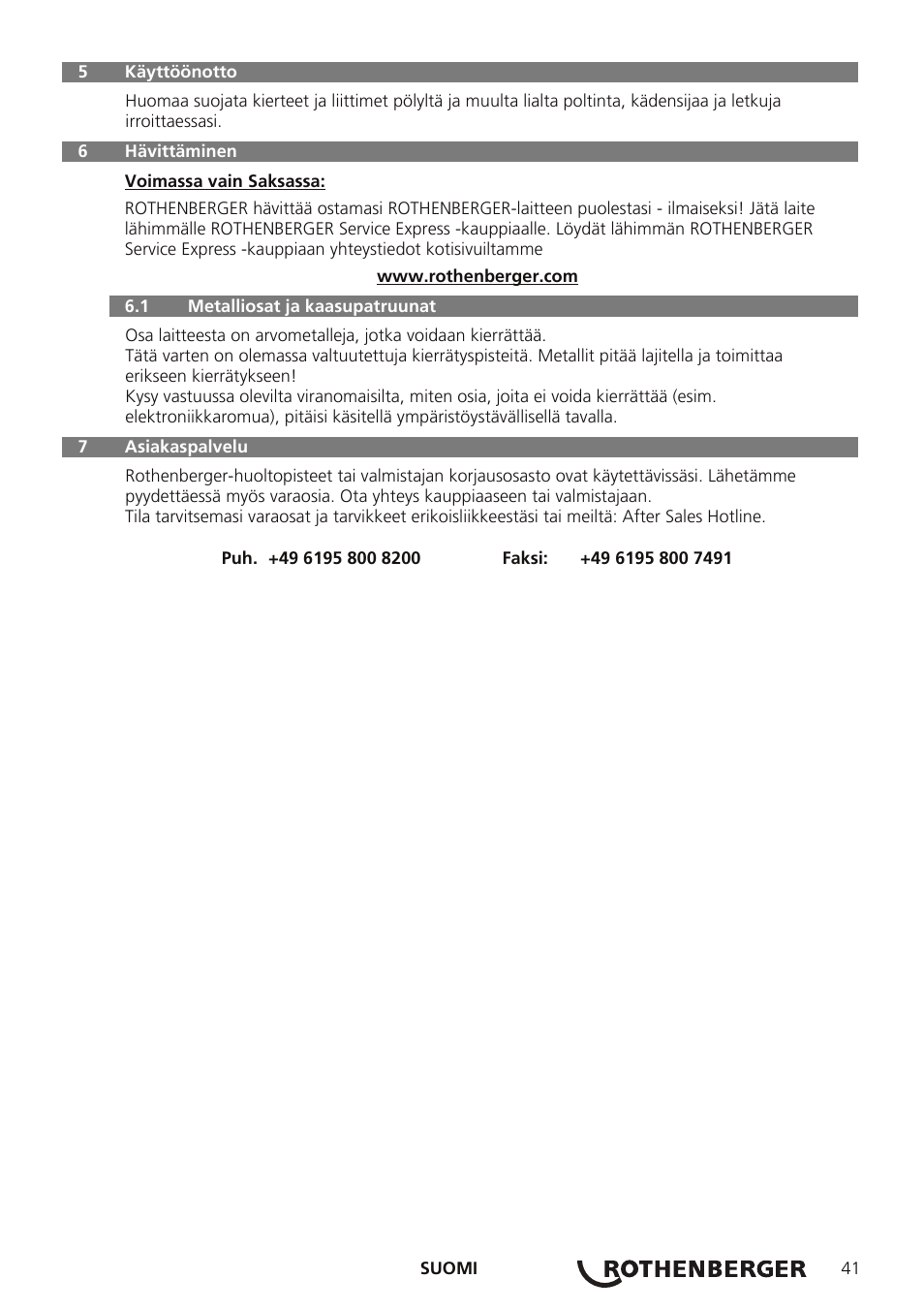 ROTHENBERGER TURBOPROP User Manual | Page 45 / 96