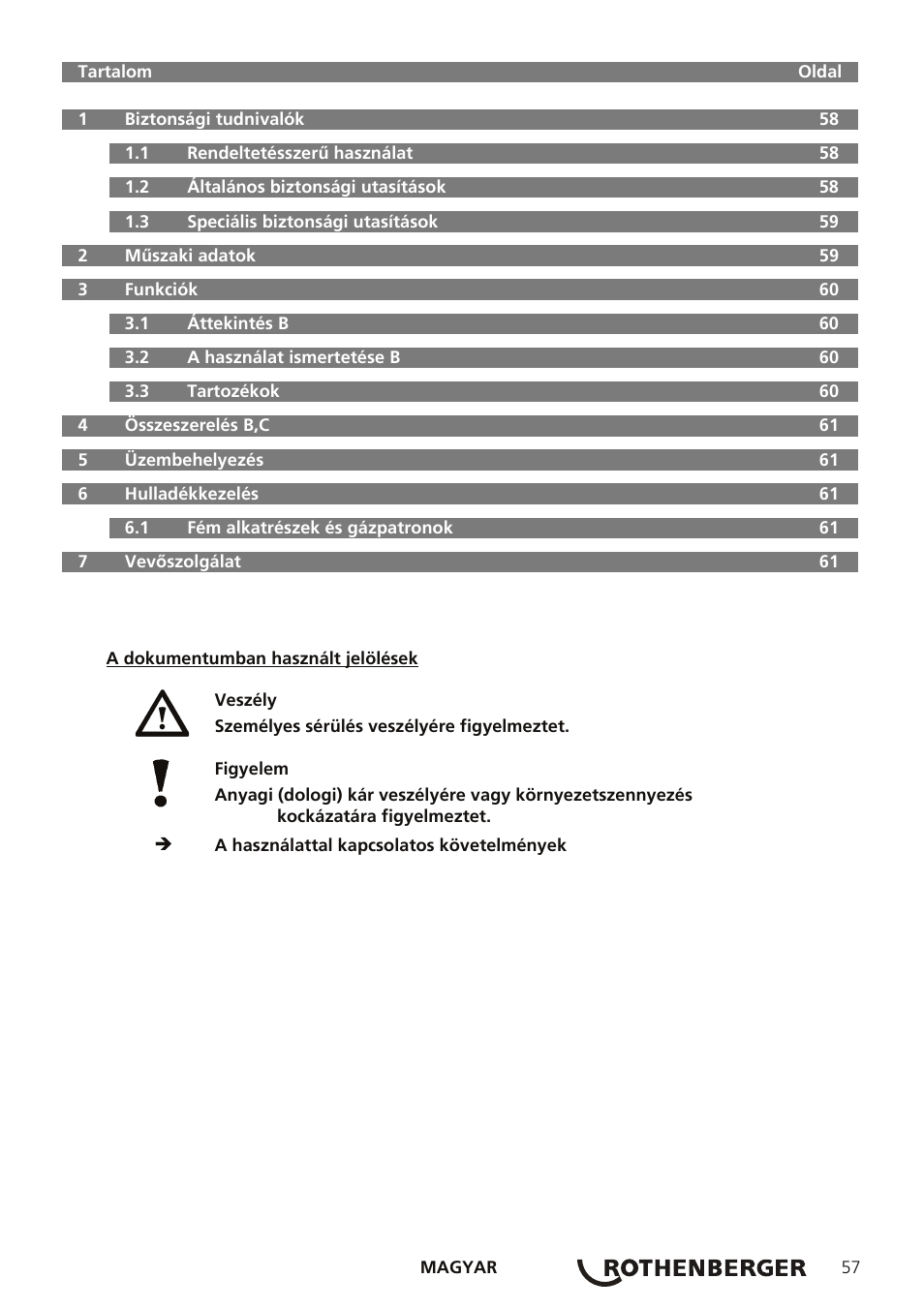 ROTHENBERGER TURBOPROP User Manual | Page 61 / 96