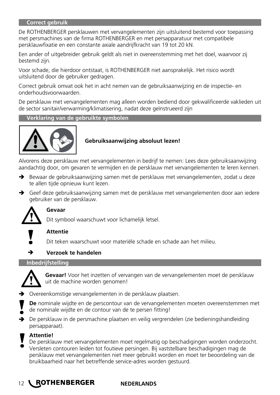 ROTHENBERGER Wechselpressbacken Compact User Manual | Page 14 / 44