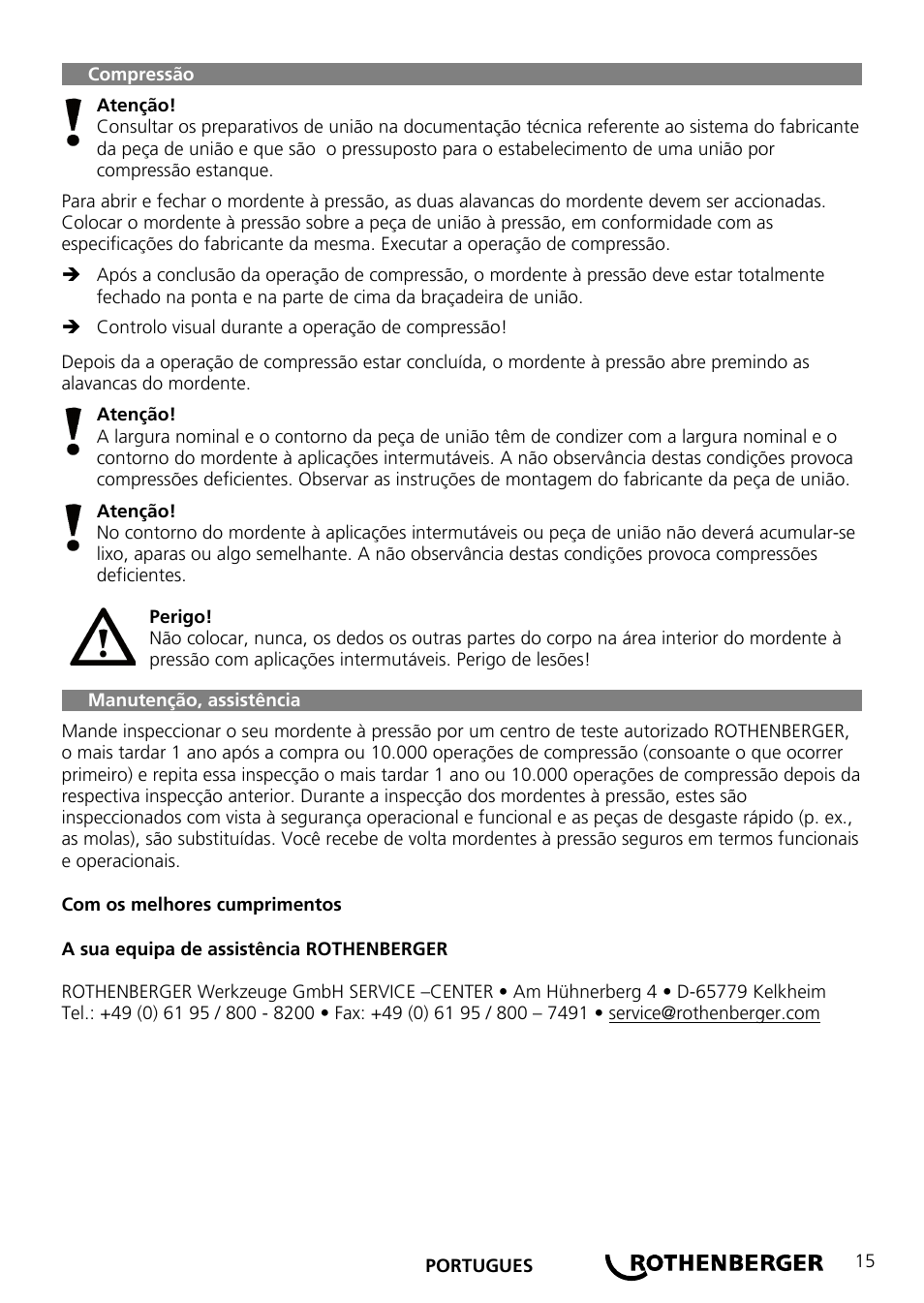 ROTHENBERGER Wechselpressbacken Compact User Manual | Page 17 / 44