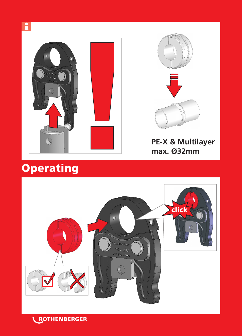 Seite2, Operating | ROTHENBERGER Wechselpressbacken Compact User Manual | Page 2 / 44