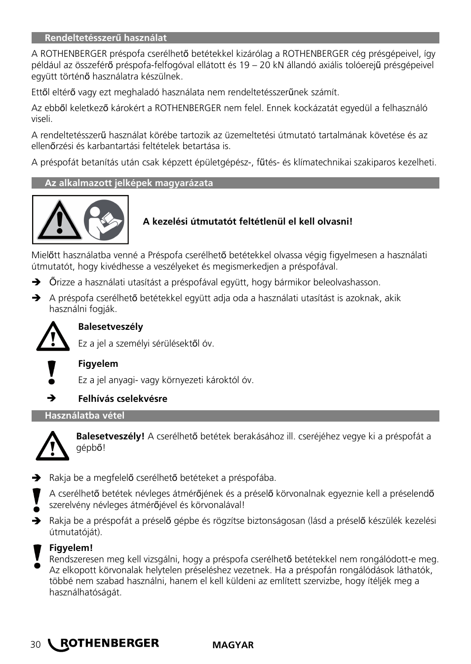 ROTHENBERGER Wechselpressbacken Compact User Manual | Page 32 / 44
