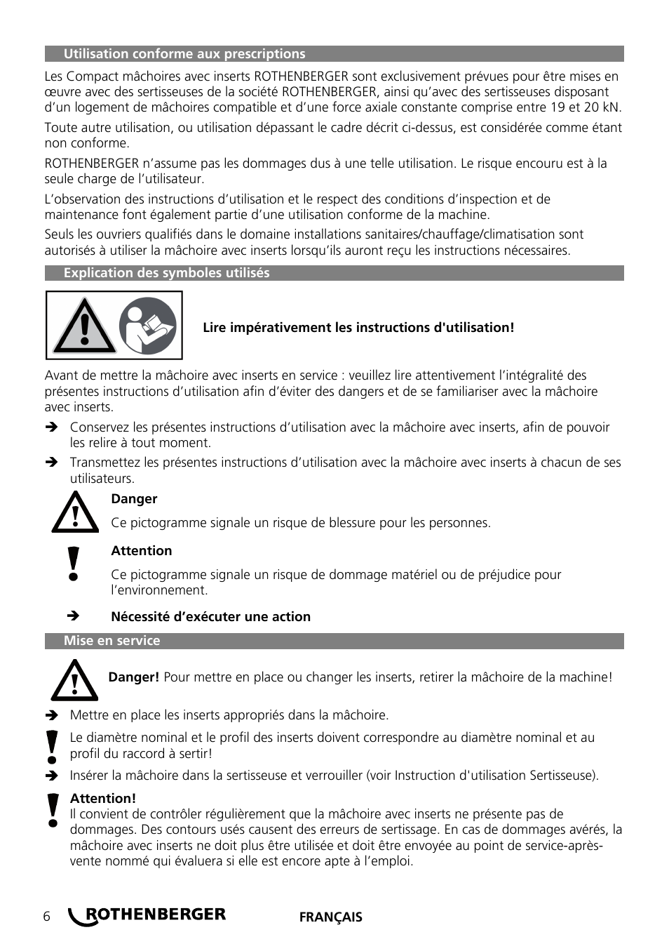 ROTHENBERGER Wechselpressbacken Compact User Manual | Page 8 / 44