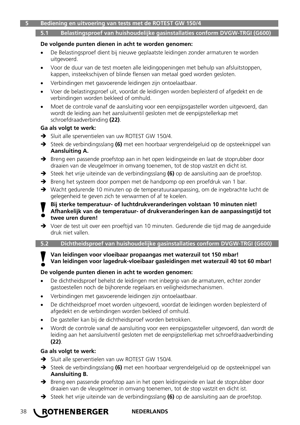 ROTHENBERGER ROTEST GW 150/4 User Manual | Page 40 / 120