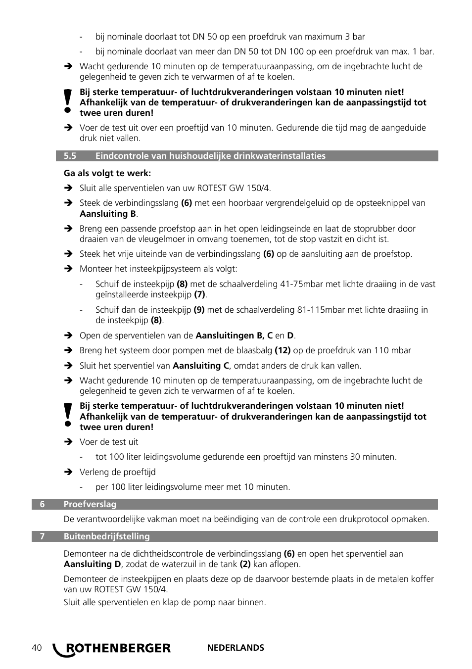 ROTHENBERGER ROTEST GW 150/4 User Manual | Page 42 / 120