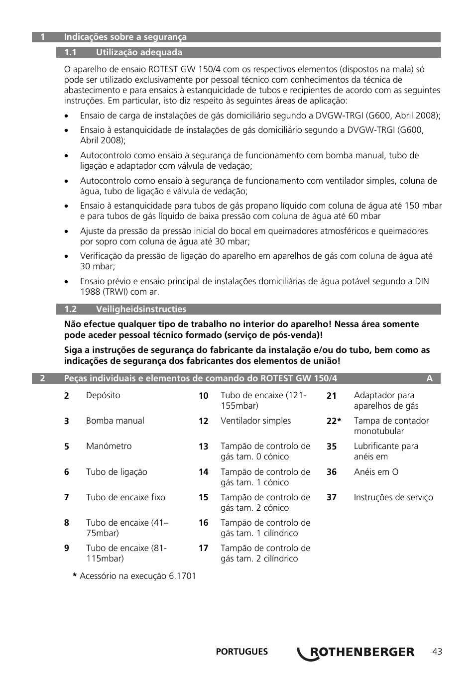 ROTHENBERGER ROTEST GW 150/4 User Manual | Page 45 / 120