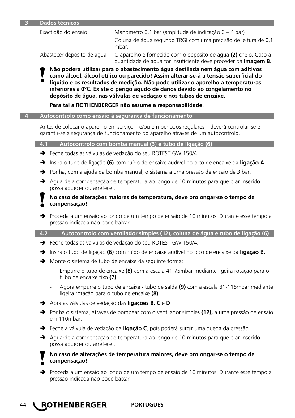 ROTHENBERGER ROTEST GW 150/4 User Manual | Page 46 / 120