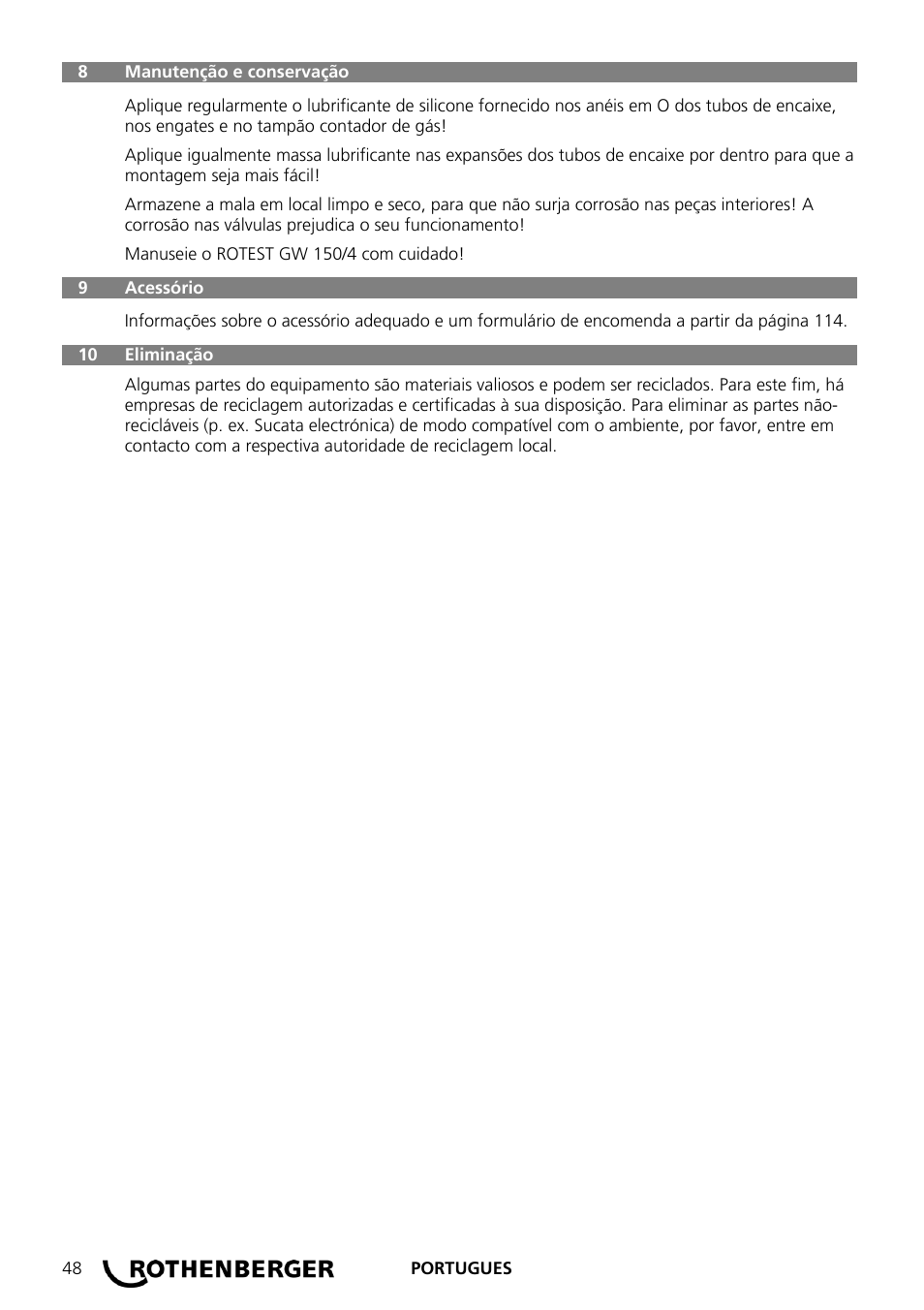 ROTHENBERGER ROTEST GW 150/4 User Manual | Page 50 / 120