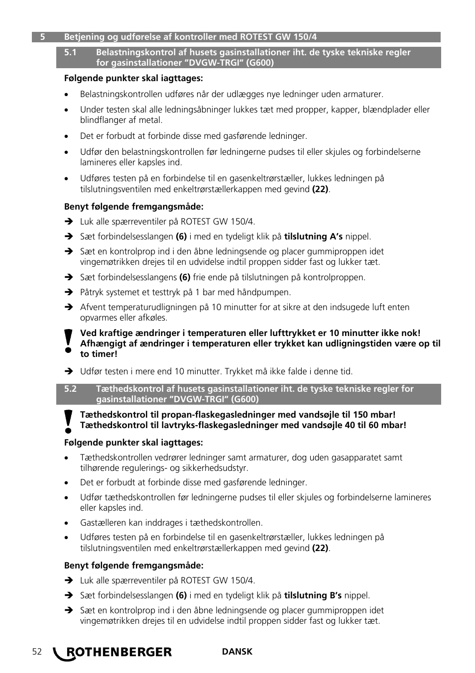 ROTHENBERGER ROTEST GW 150/4 User Manual | Page 54 / 120