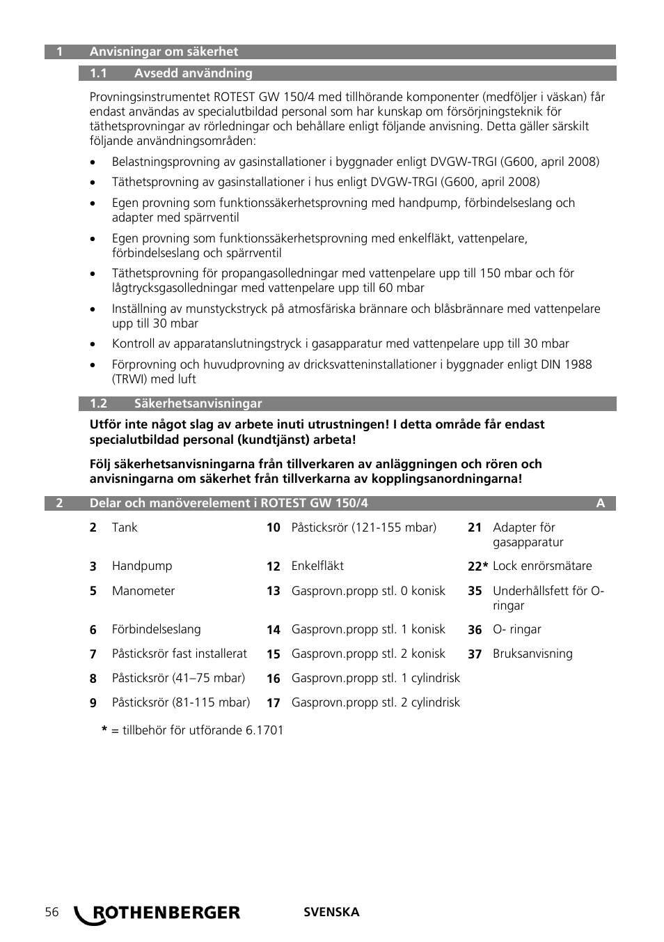 ROTHENBERGER ROTEST GW 150/4 User Manual | Page 58 / 120