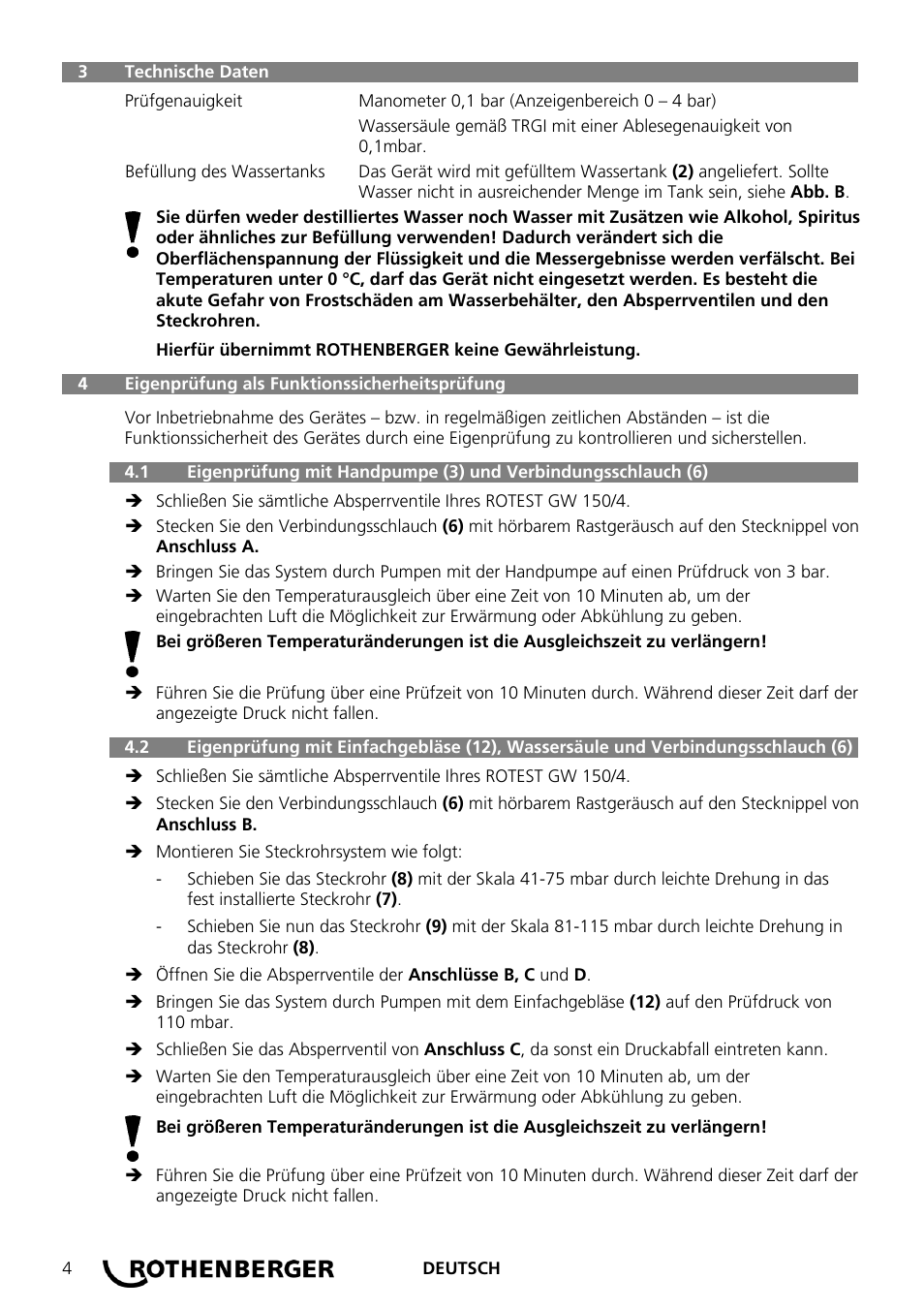 ROTHENBERGER ROTEST GW 150/4 User Manual | Page 6 / 120