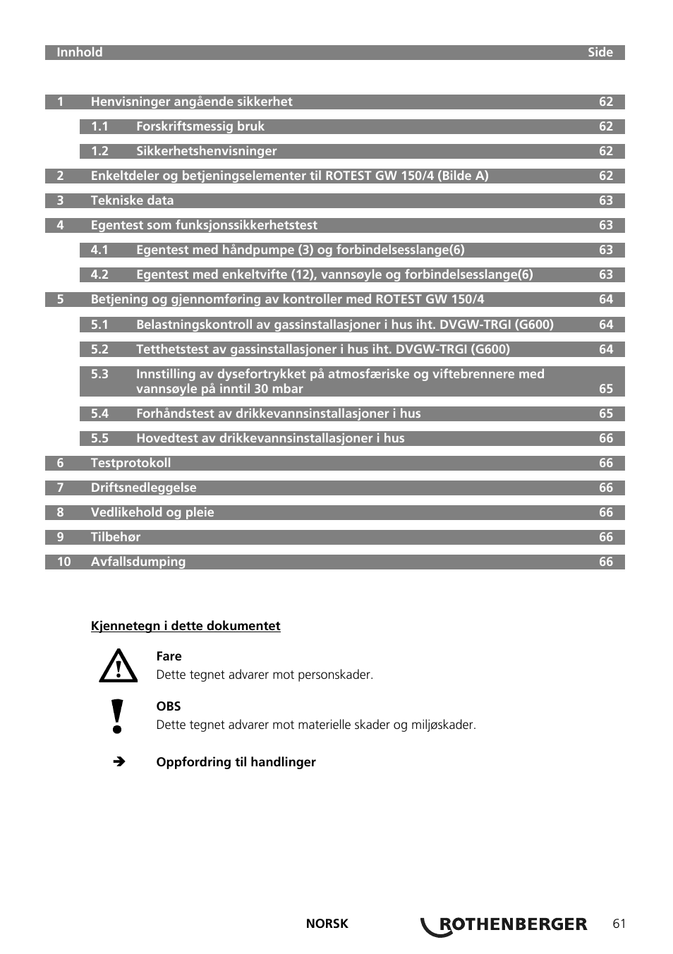 ROTHENBERGER ROTEST GW 150/4 User Manual | Page 63 / 120