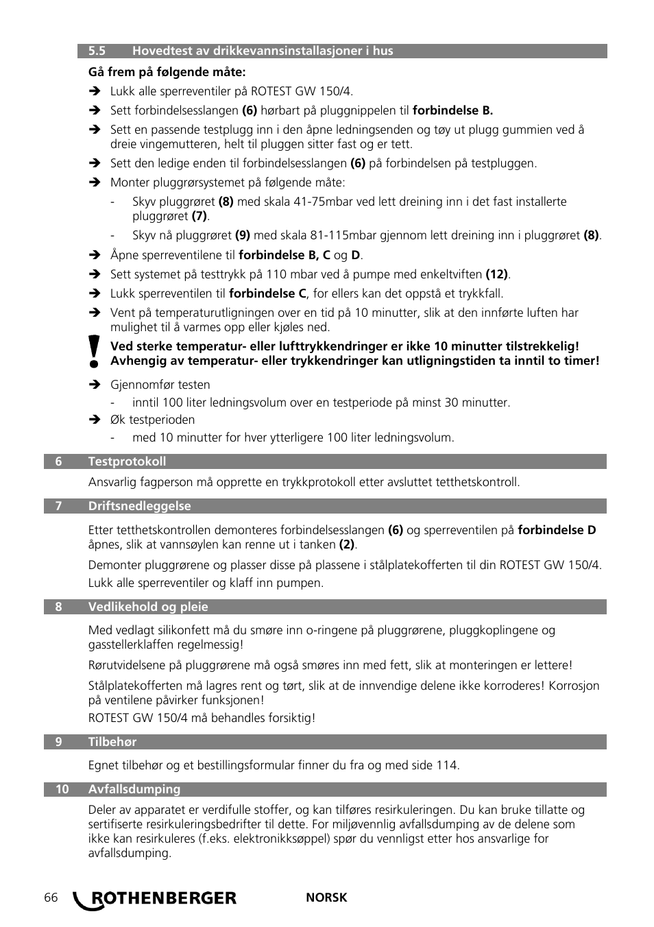 ROTHENBERGER ROTEST GW 150/4 User Manual | Page 68 / 120