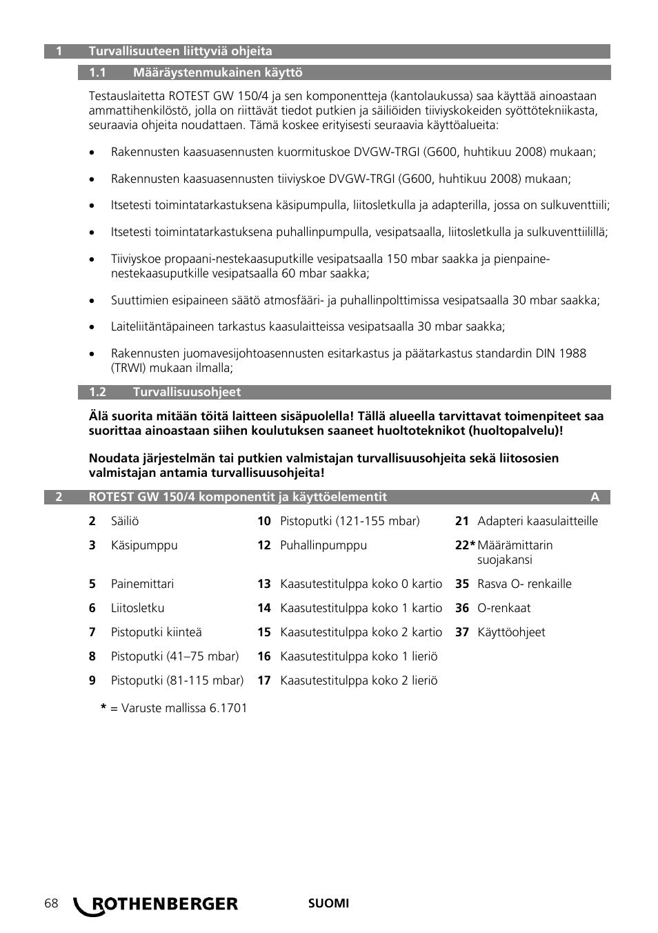 ROTHENBERGER ROTEST GW 150/4 User Manual | Page 70 / 120