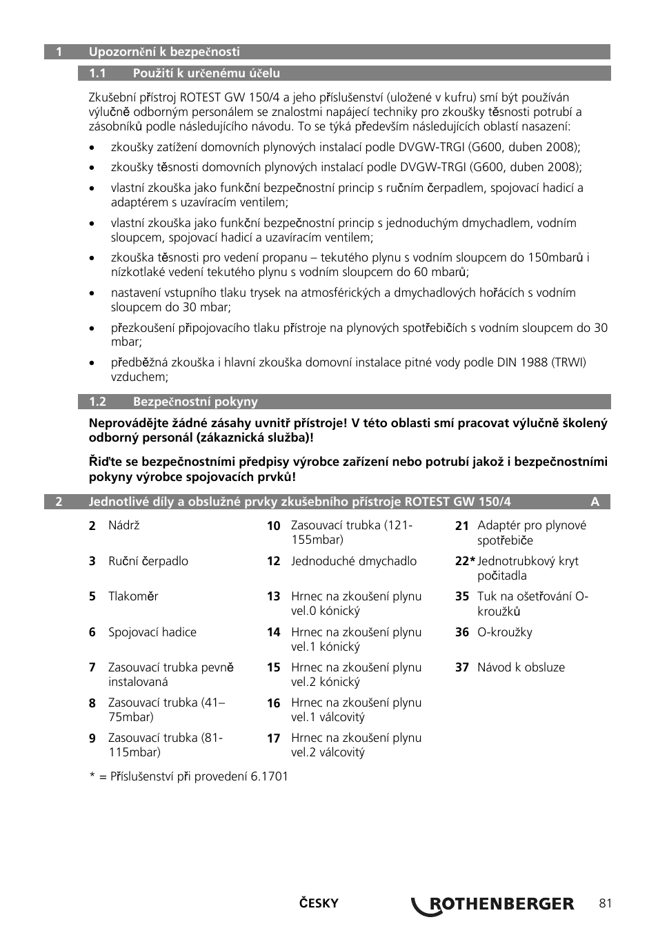 ROTHENBERGER ROTEST GW 150/4 User Manual | Page 83 / 120