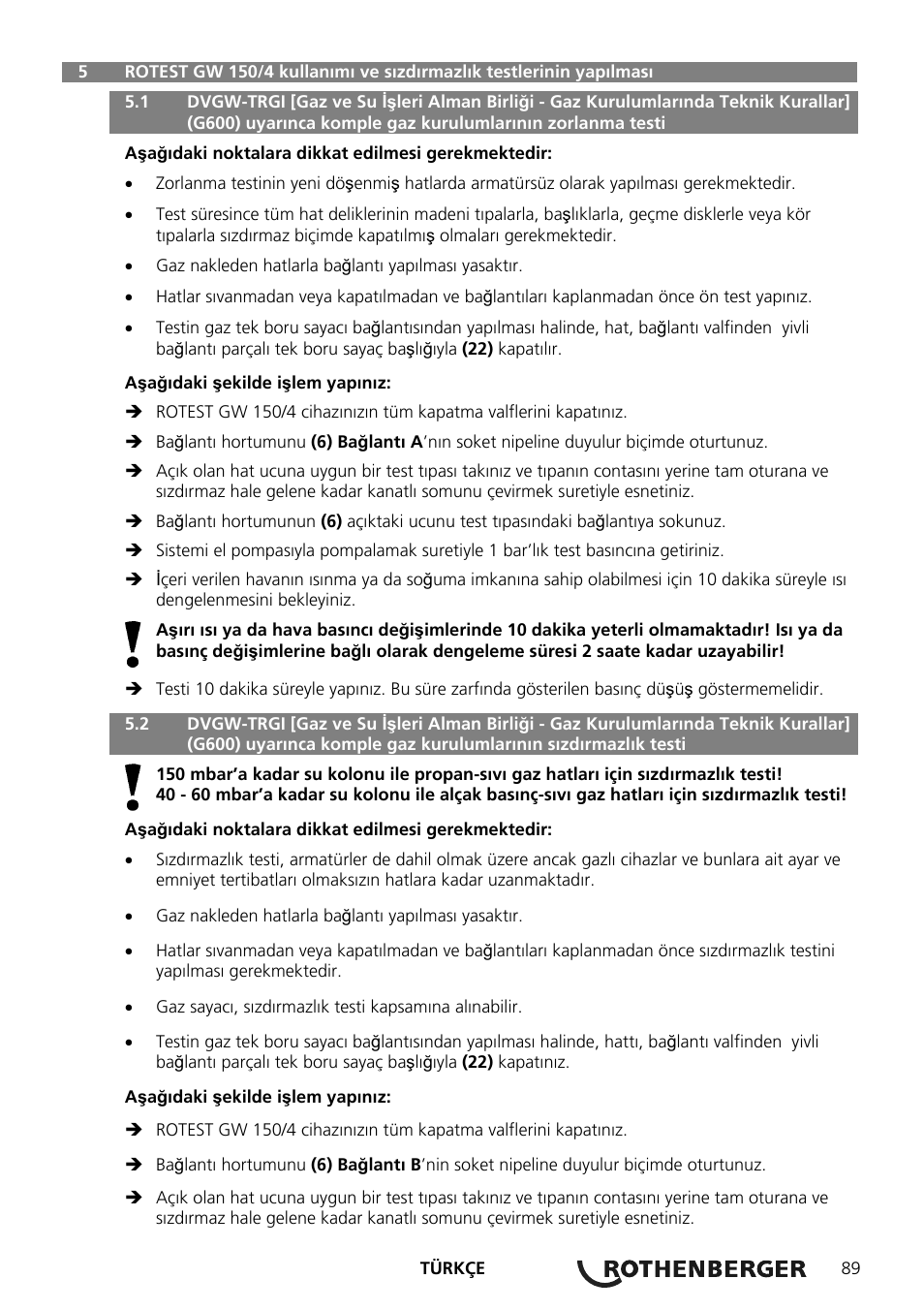 ROTHENBERGER ROTEST GW 150/4 User Manual | Page 91 / 120