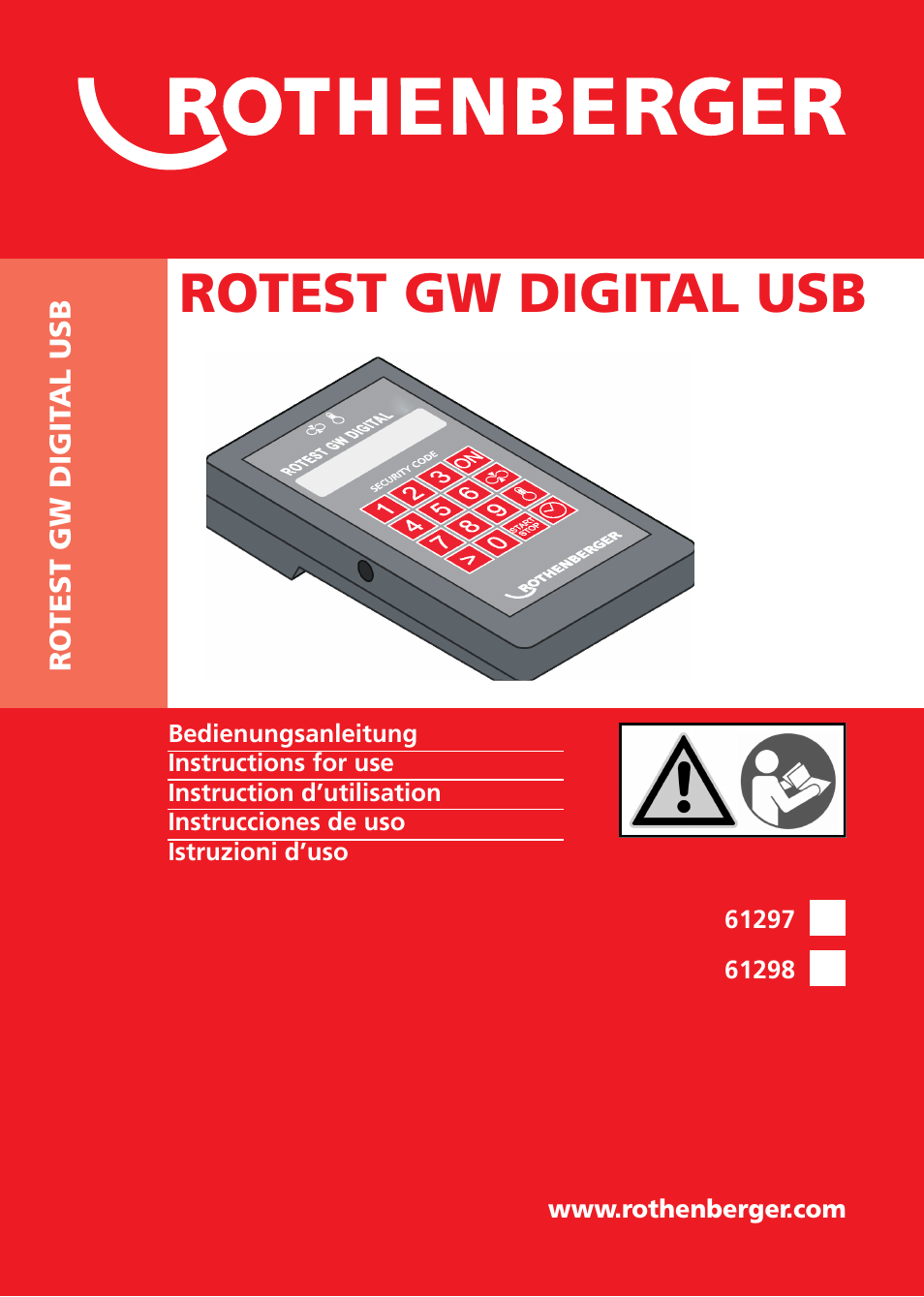 ROTHENBERGER ROTEST GW Digital V2.3 USB User Manual | 44 pages