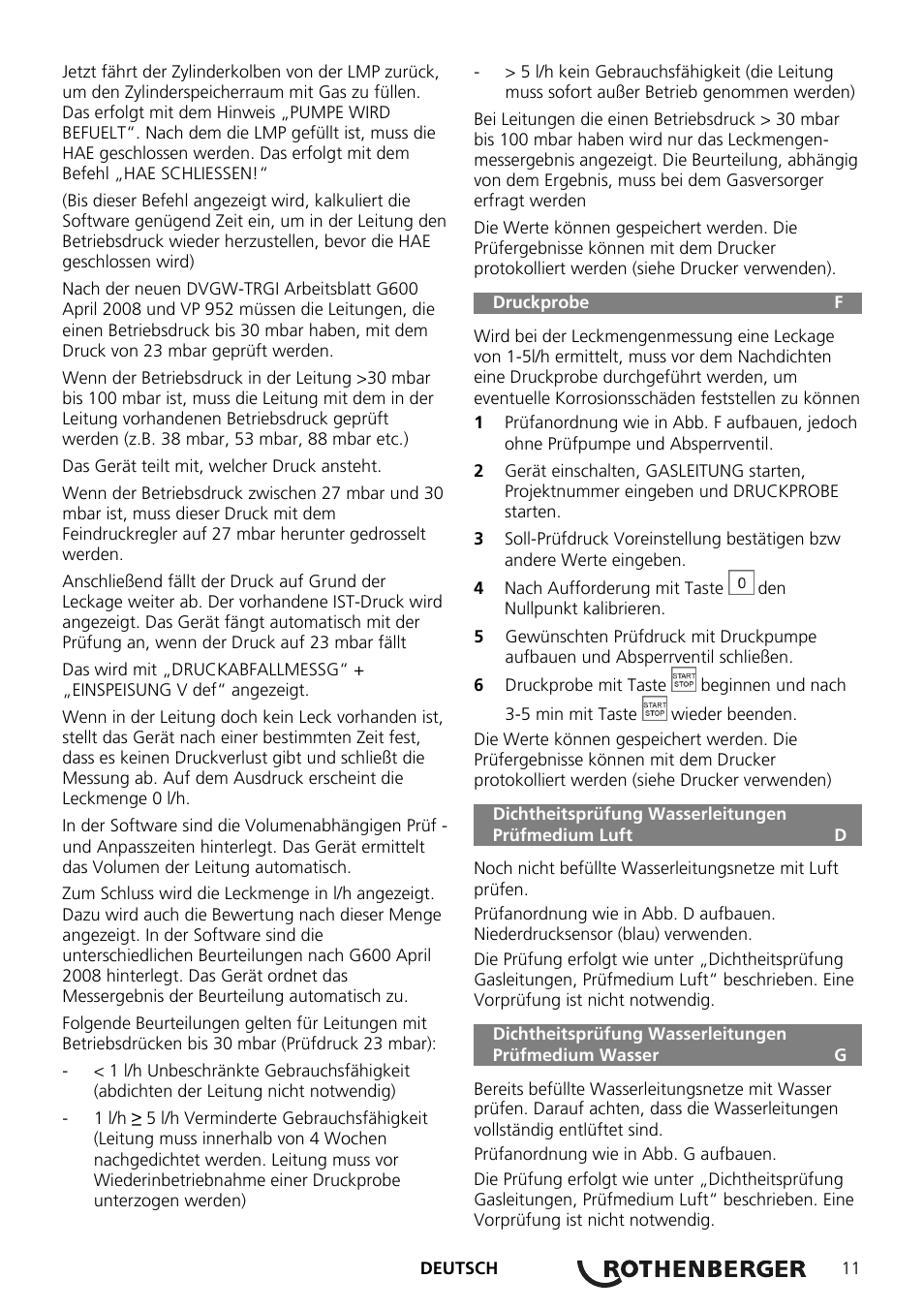 ROTHENBERGER ROTEST GW Digital V2.3 USB User Manual | Page 11 / 44