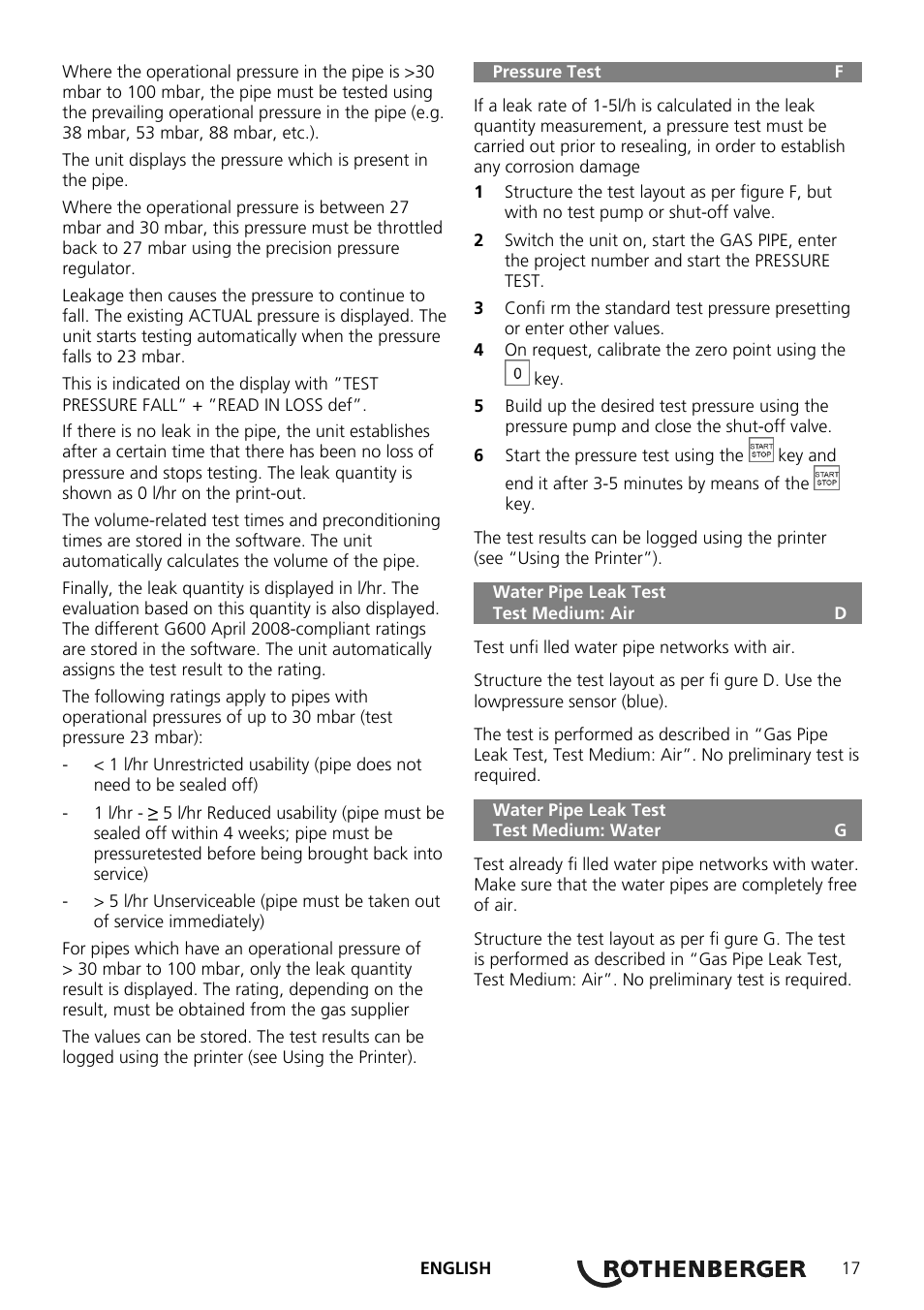 ROTHENBERGER ROTEST GW Digital V2.3 USB User Manual | Page 17 / 44