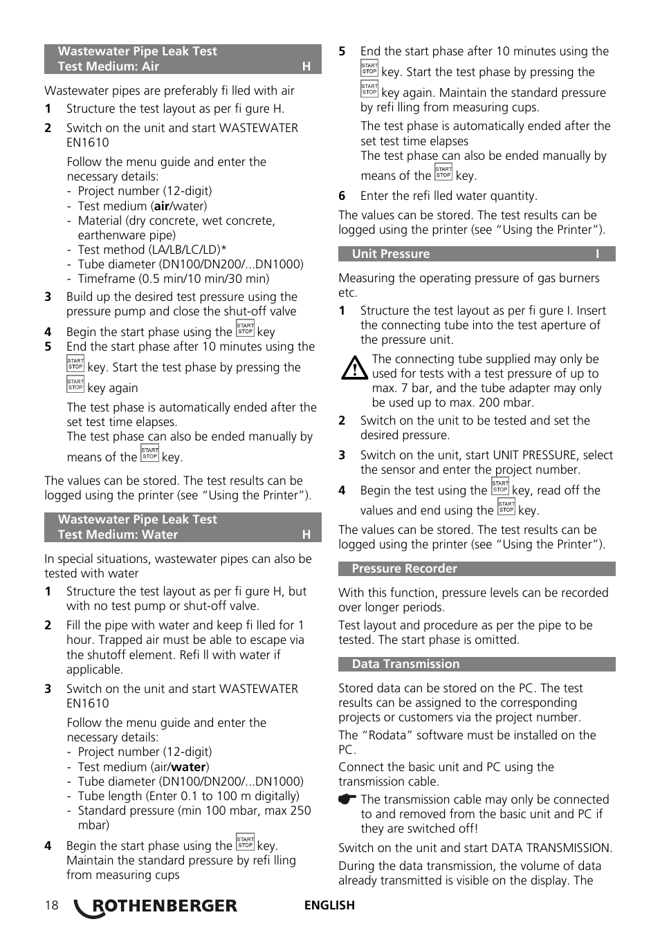 ROTHENBERGER ROTEST GW Digital V2.3 USB User Manual | Page 18 / 44