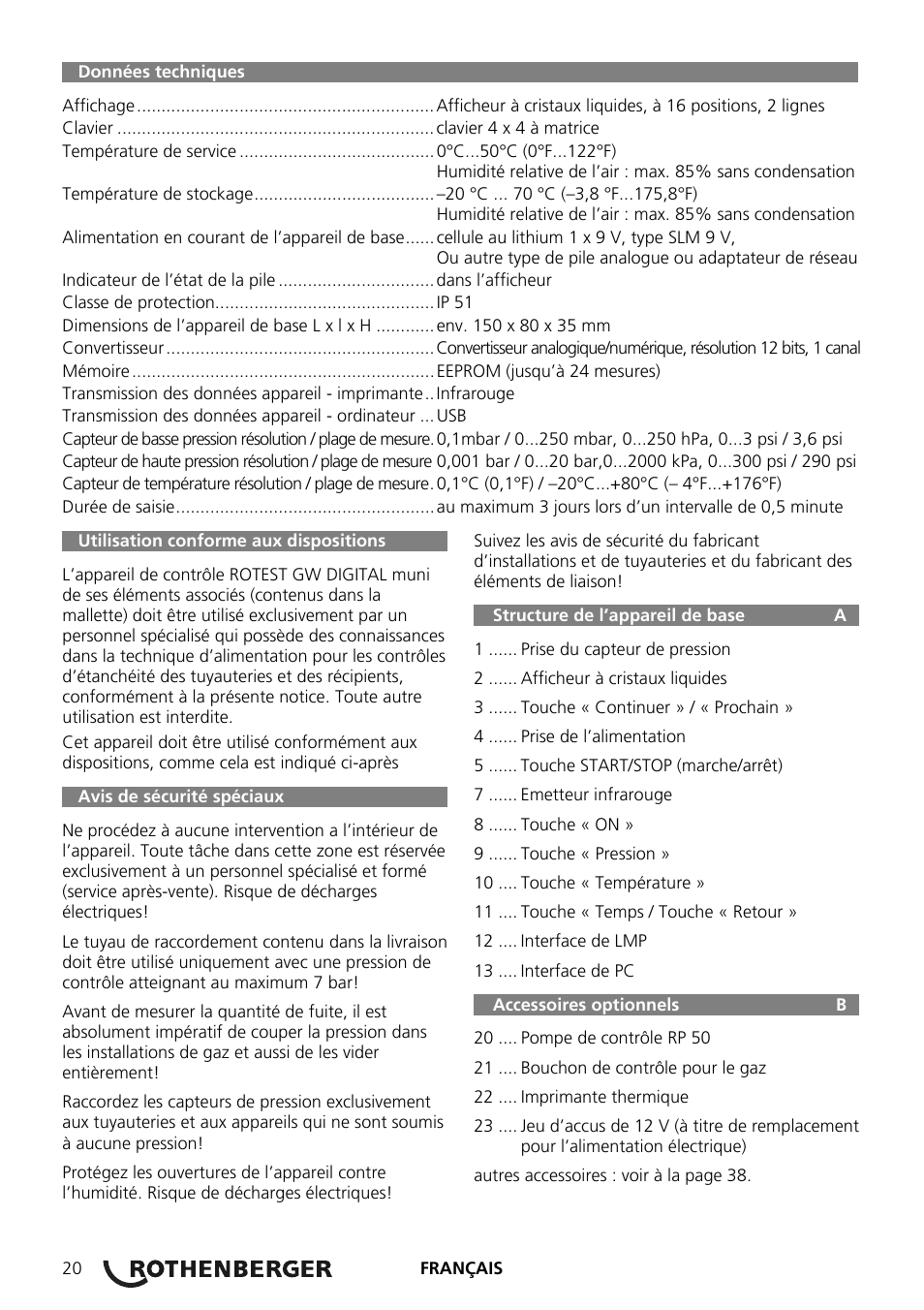 ROTHENBERGER ROTEST GW Digital V2.3 USB User Manual | Page 20 / 44