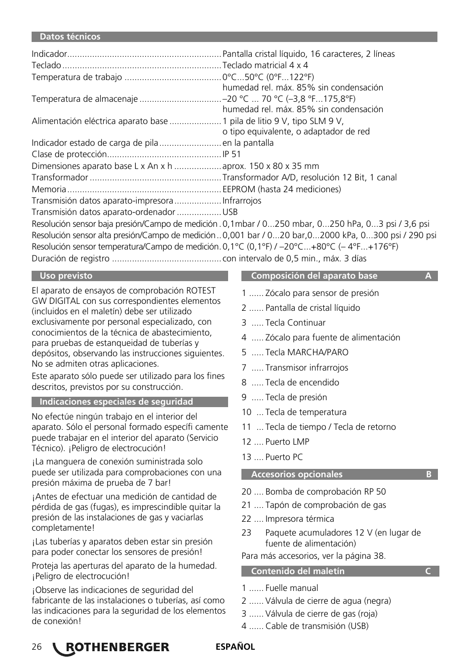 ROTHENBERGER ROTEST GW Digital V2.3 USB User Manual | Page 26 / 44