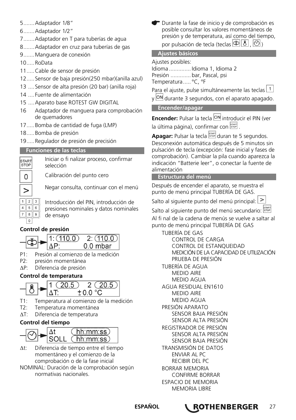 ROTHENBERGER ROTEST GW Digital V2.3 USB User Manual | Page 27 / 44