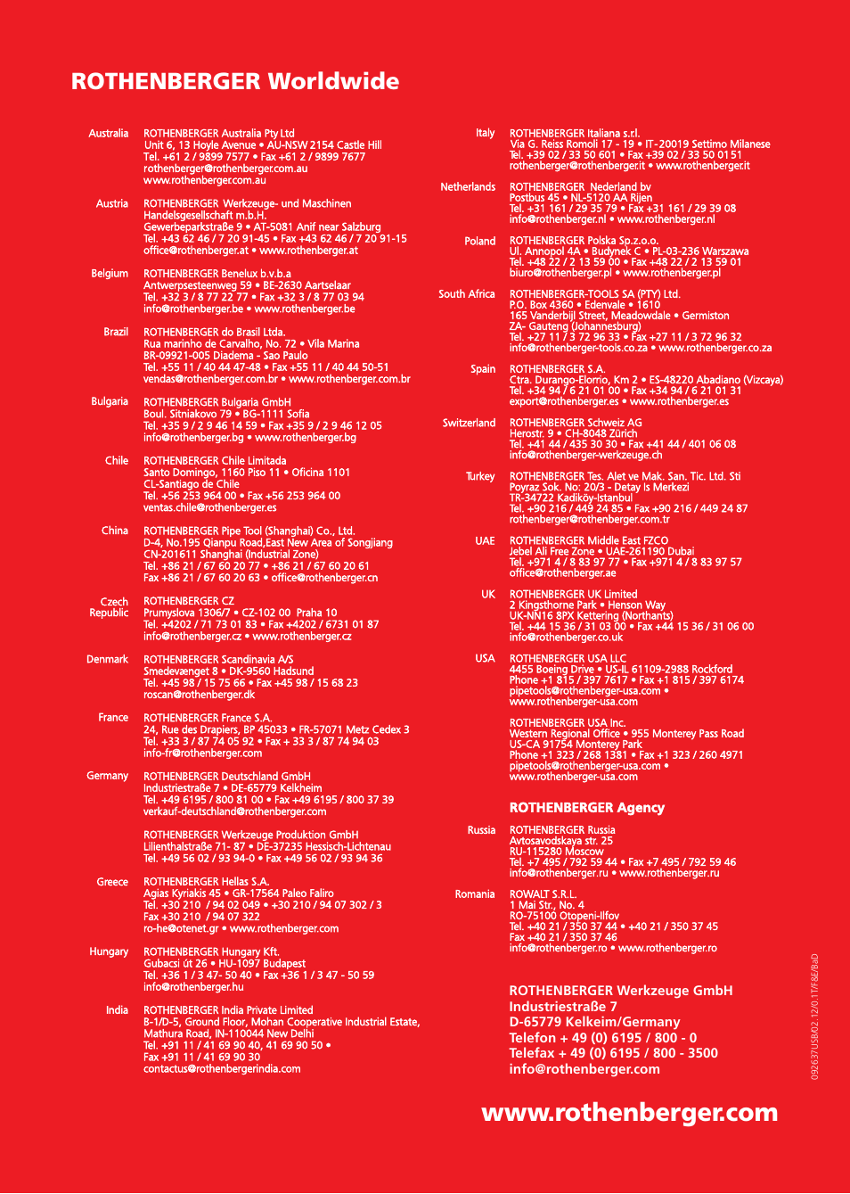 Rothenberger worldwide | ROTHENBERGER ROTEST GW Digital V2.3 USB User Manual | Page 44 / 44