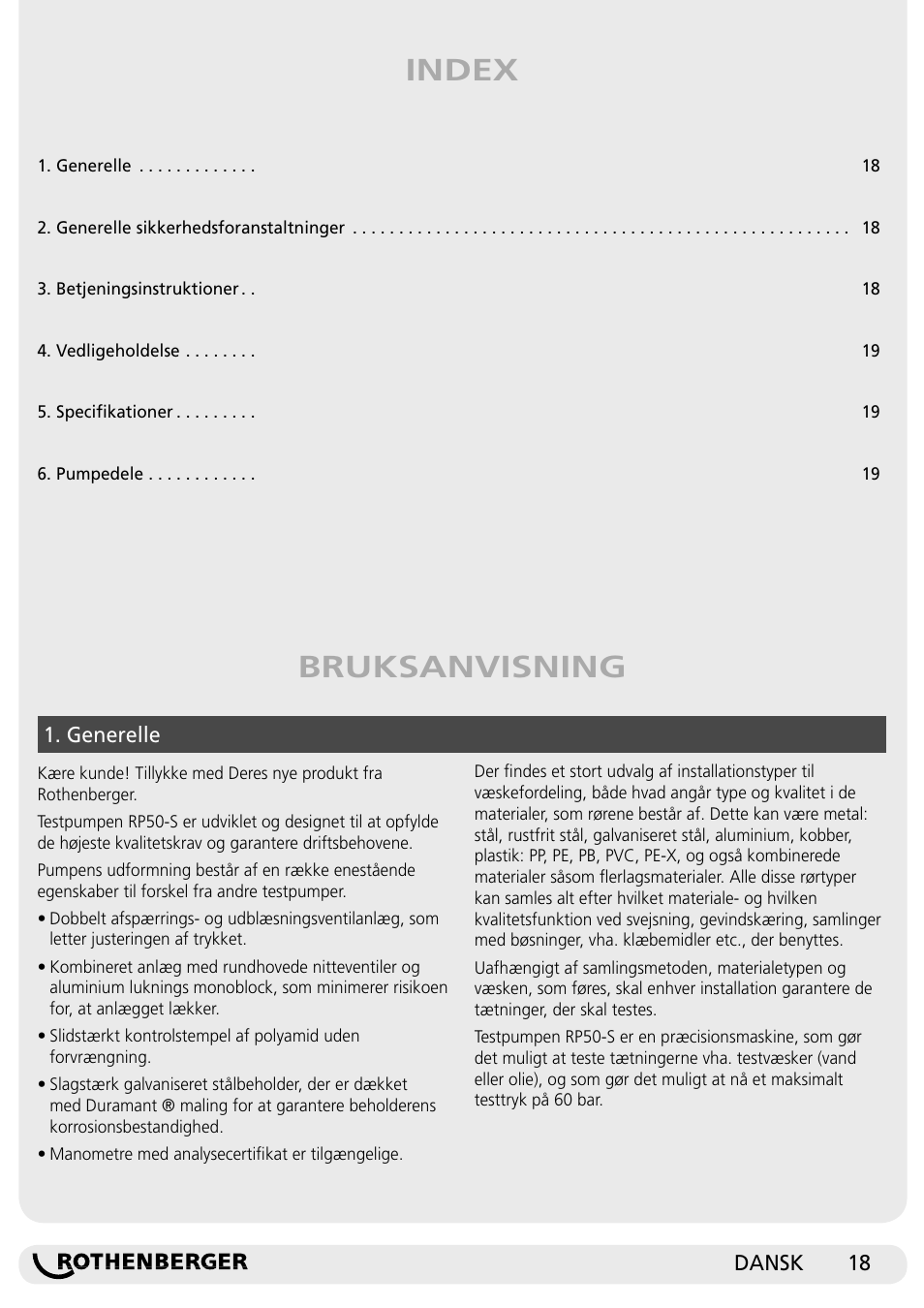 Bruksanvisning index | ROTHENBERGER RP 50-S/RP 50-S INOX User Manual | Page 18 / 24