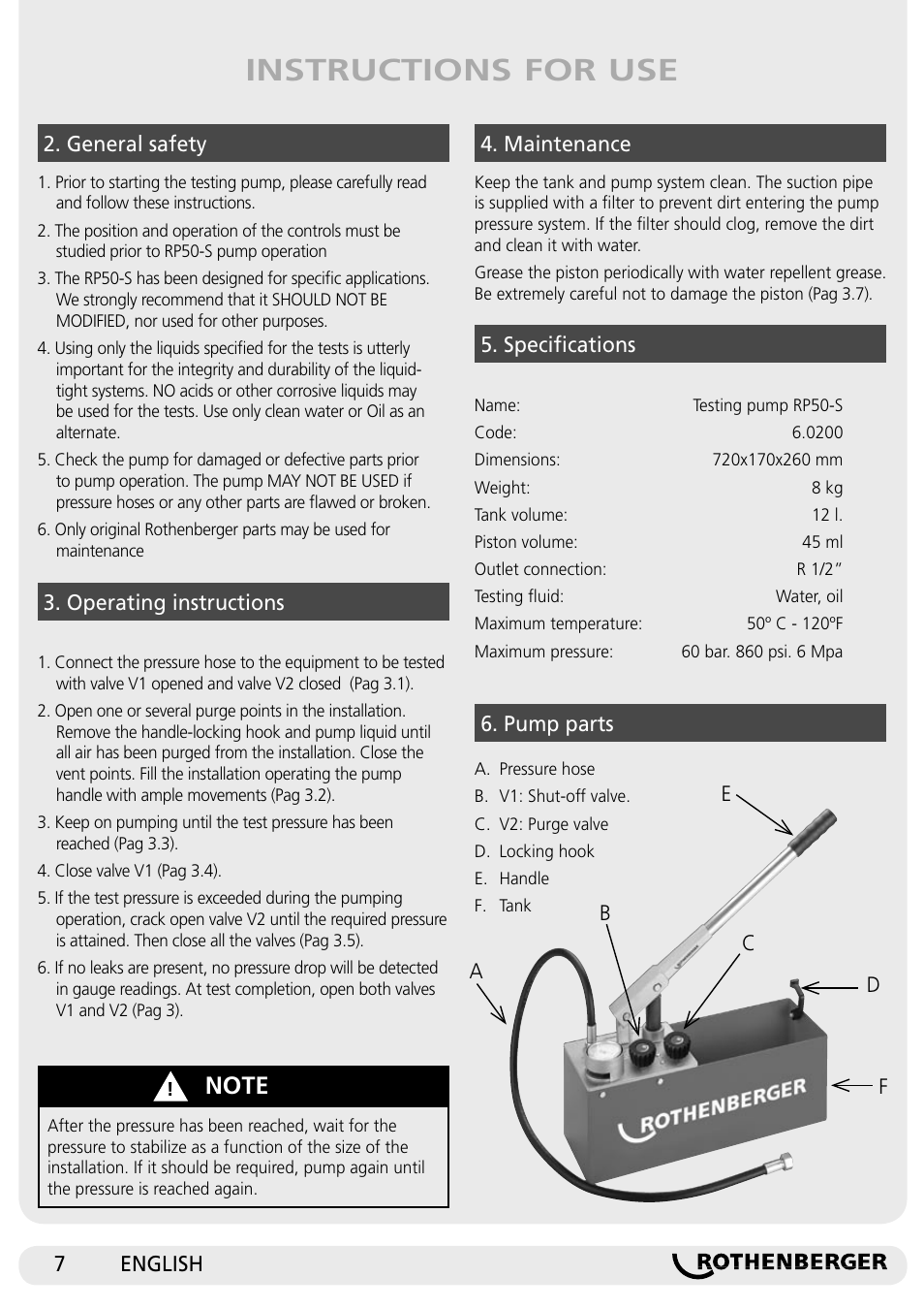 Instructions for use | ROTHENBERGER RP 50-S/RP 50-S INOX User Manual | Page 7 / 24