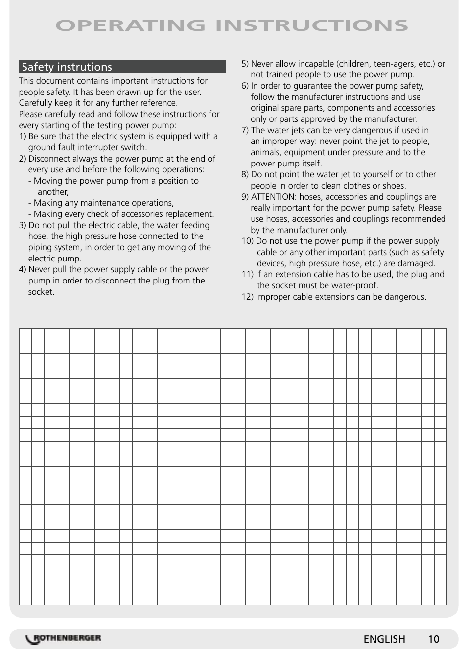 Operating instructions | ROTHENBERGER RP Pro II User Manual | Page 11 / 36
