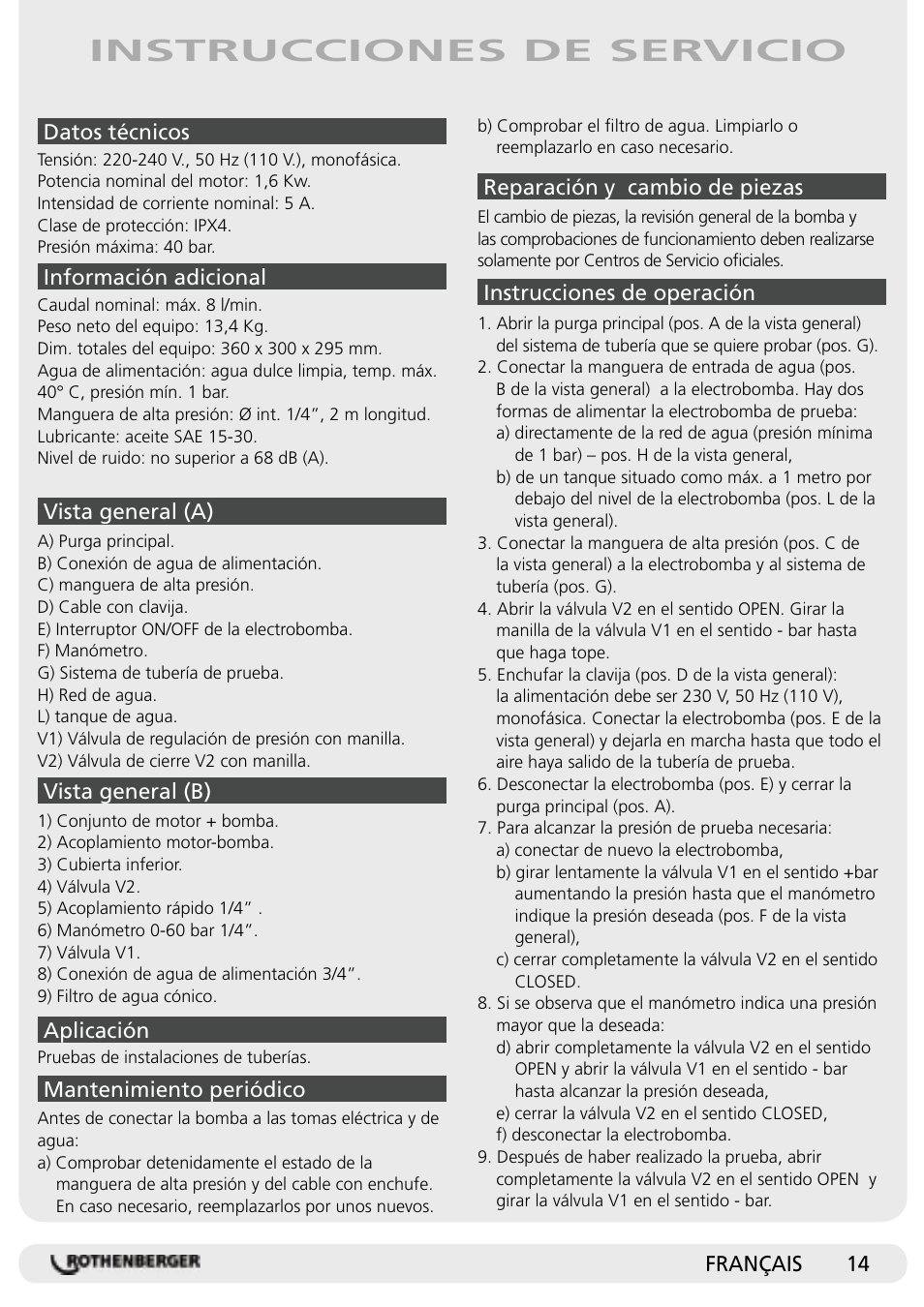 Instrucciones de servicio | ROTHENBERGER RP Pro II User Manual | Page 15 / 36