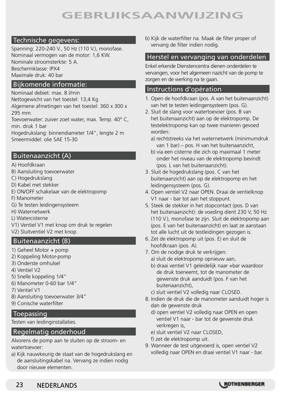 Gebruiksaanwijzing | ROTHENBERGER RP Pro II User Manual | Page 24 / 36