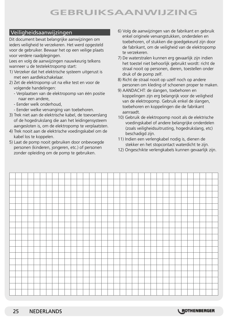 Gebruiksaanwijzing | ROTHENBERGER RP Pro II User Manual | Page 26 / 36