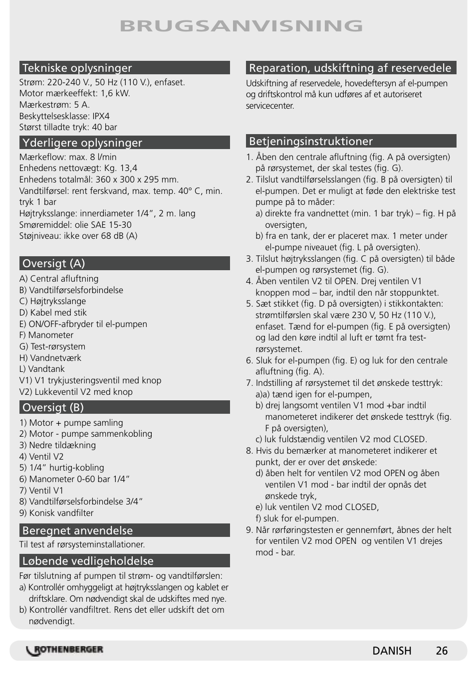 Brugsanvisning | ROTHENBERGER RP Pro II User Manual | Page 27 / 36