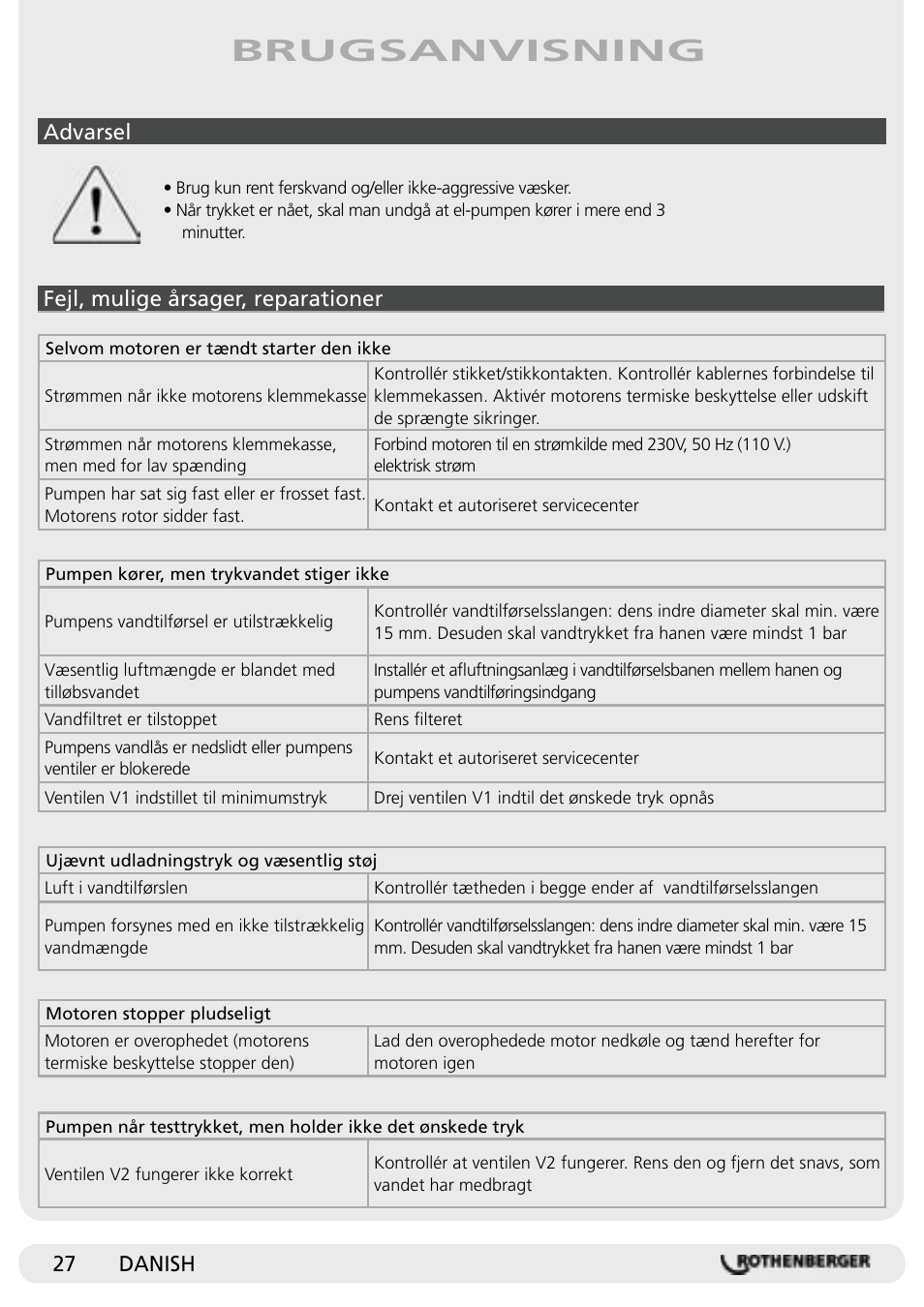 Brugsanvisning | ROTHENBERGER RP Pro II User Manual | Page 28 / 36