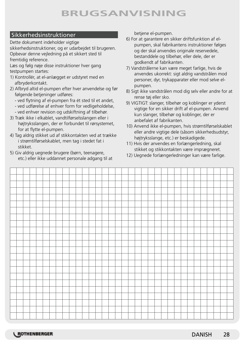 Brugsanvisning | ROTHENBERGER RP Pro II User Manual | Page 29 / 36