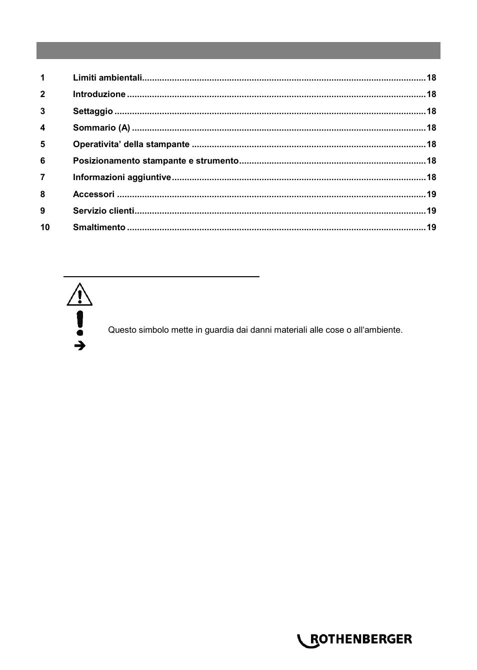 Ba_thermodrucker_0514 it, Content page | ROTHENBERGER Thermodrucker User Manual | Page 19 / 24