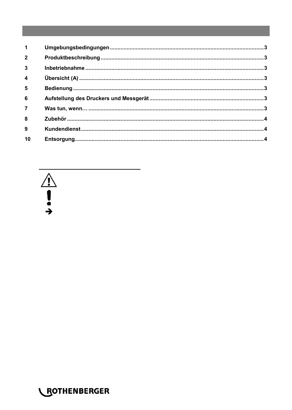 Ba_thermodrucker_0514 de, Inhalt seite | ROTHENBERGER Thermodrucker User Manual | Page 4 / 24