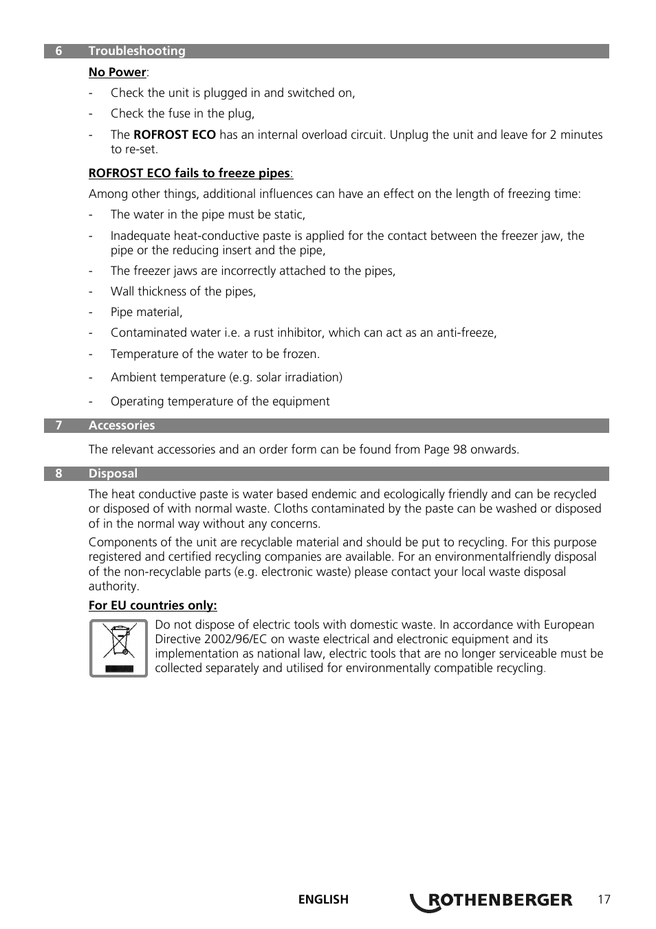 ROTHENBERGER ROFROST ECO User Manual | Page 19 / 104