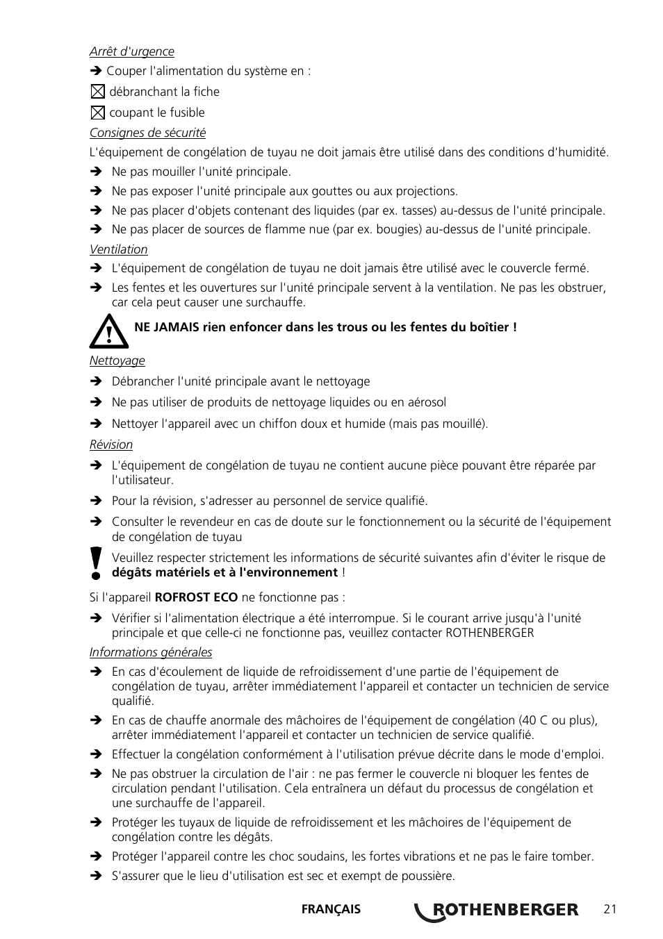 ROTHENBERGER ROFROST ECO User Manual | Page 23 / 104