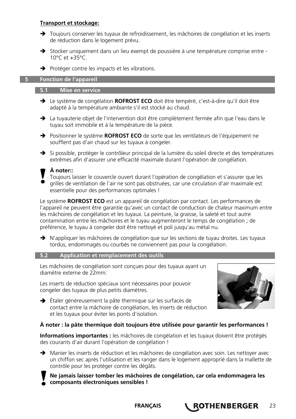 ROTHENBERGER ROFROST ECO User Manual | Page 25 / 104