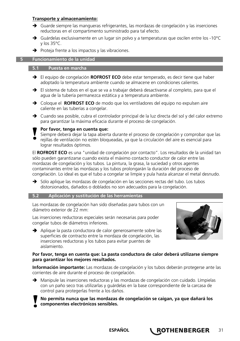 ROTHENBERGER ROFROST ECO User Manual | Page 33 / 104