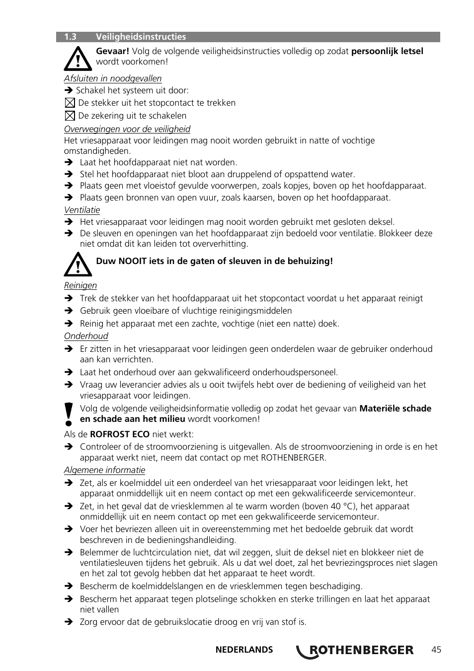 ROTHENBERGER ROFROST ECO User Manual | Page 47 / 104